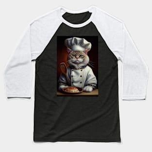 Cute Cat Wearing a Chef Hat: Adorable Feline Animals Baseball T-Shirt